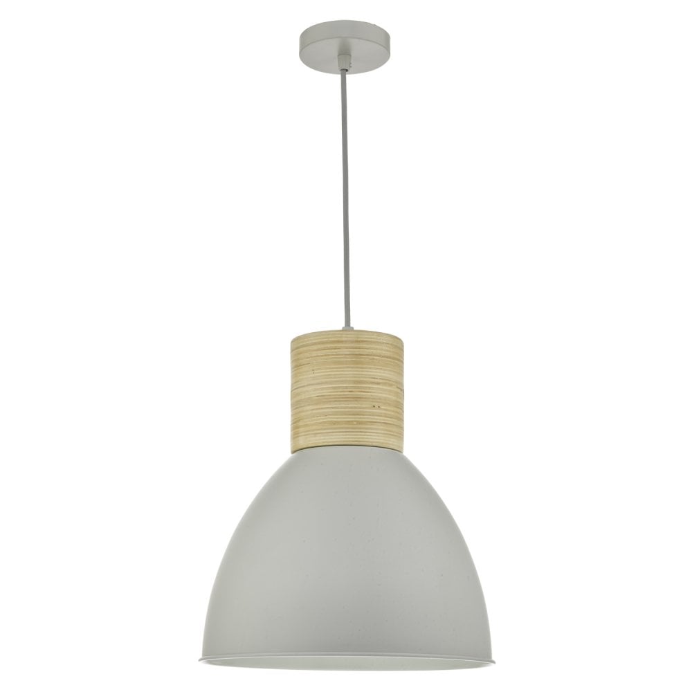 Adna Pendant Grey & Wood