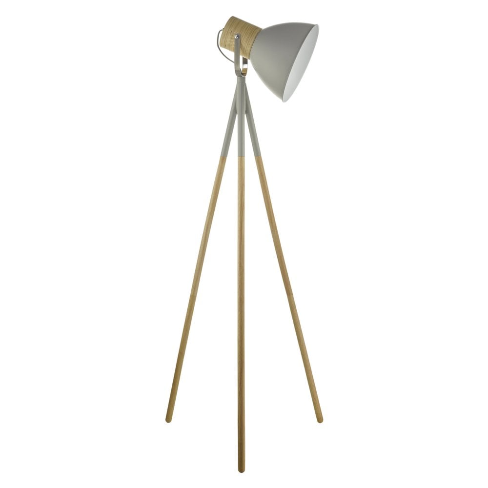 Adna Floor Lamp Grey & Wood