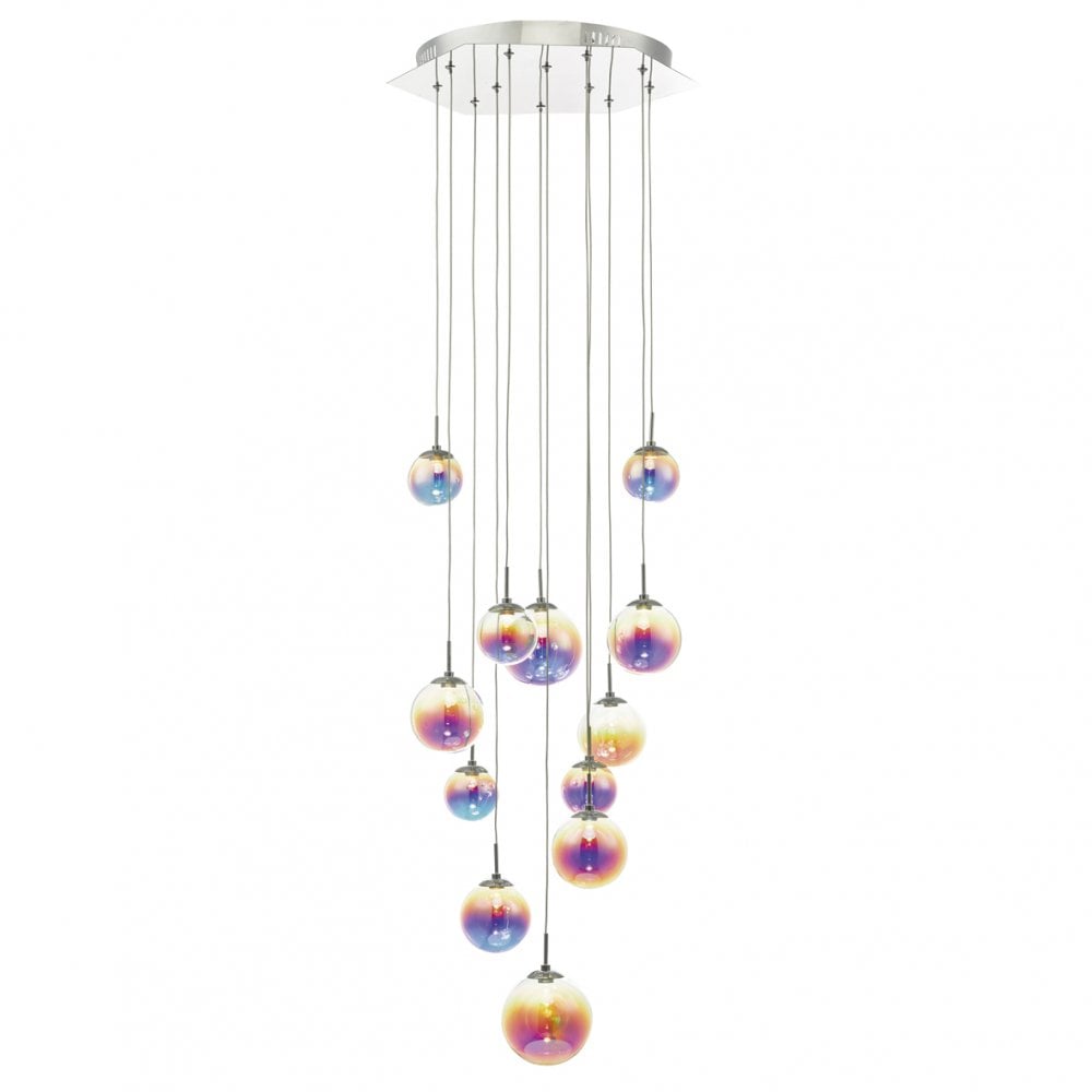 Cesario 12 Light Cluster Pendant Polished Chrome & Multi Colour LED