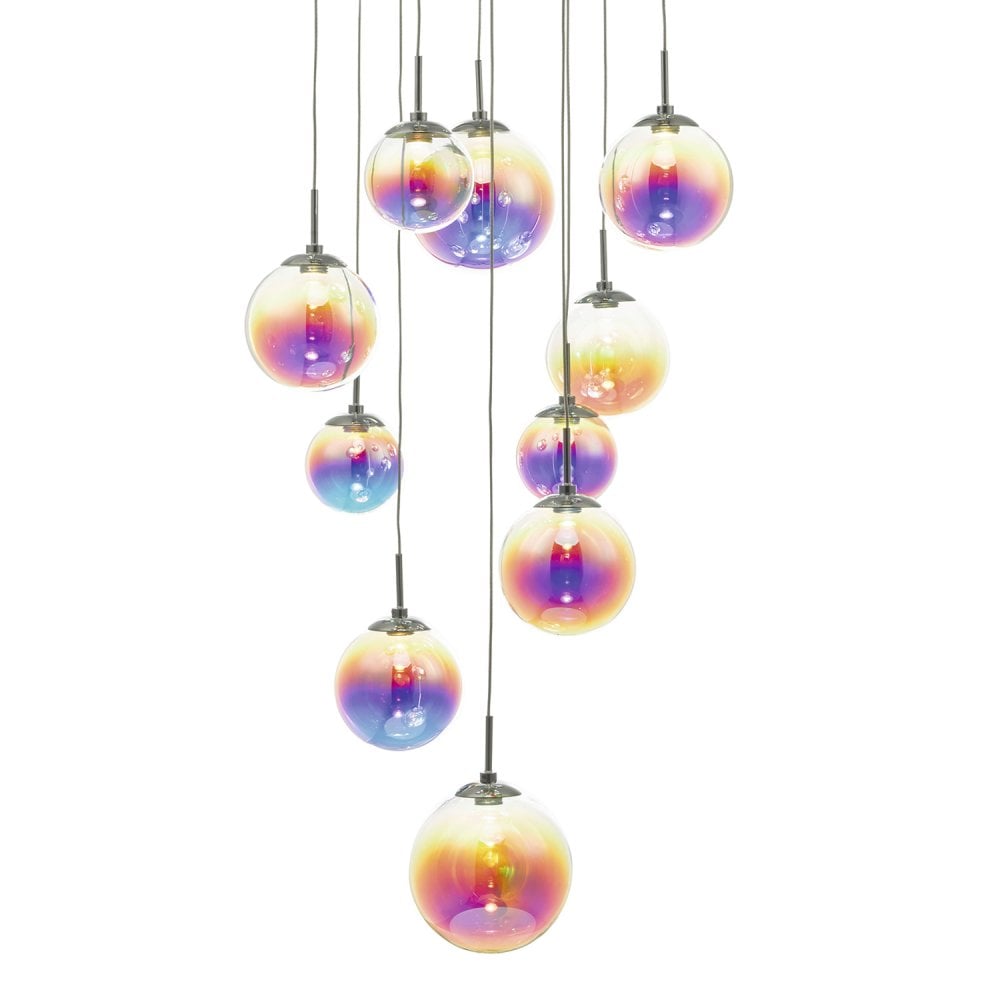 Cesario 12 Light Cluster Pendant Polished Chrome & Multi Colour LED