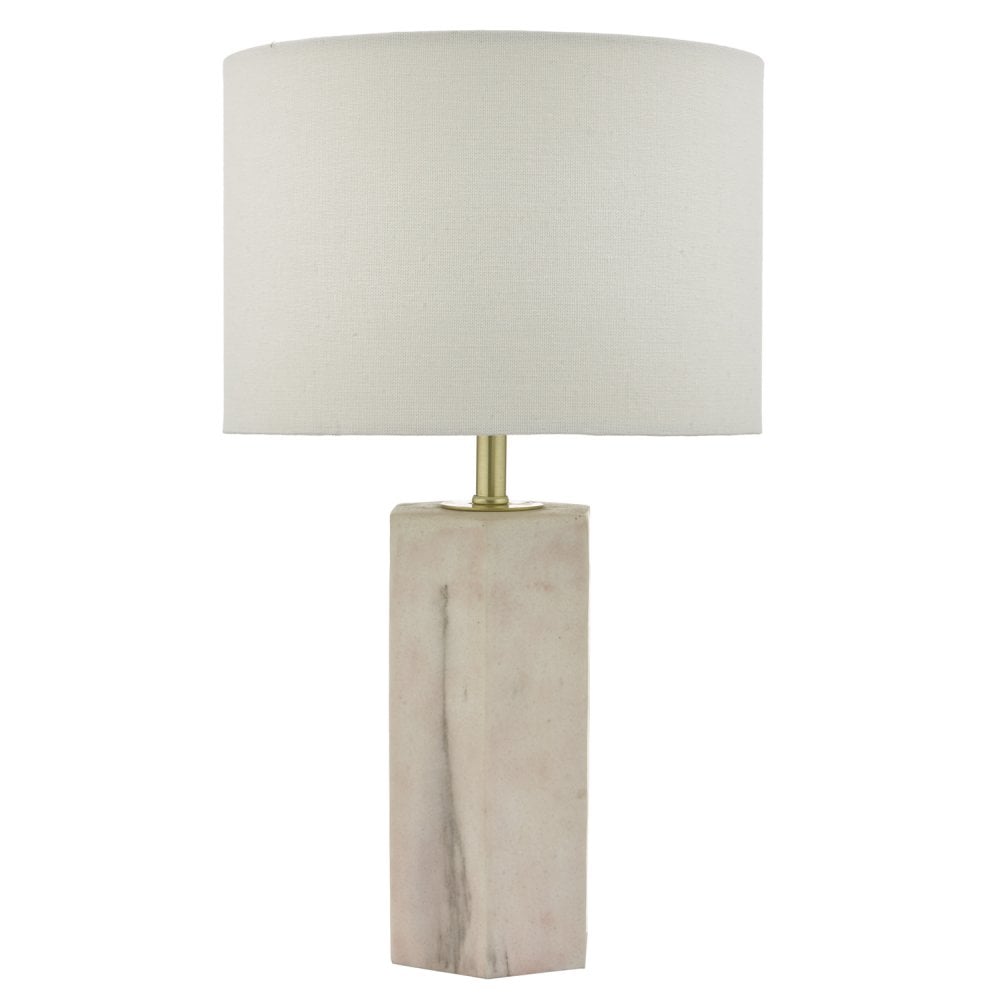 Nalani Table Lamp Pink & Marble Effect With Shade