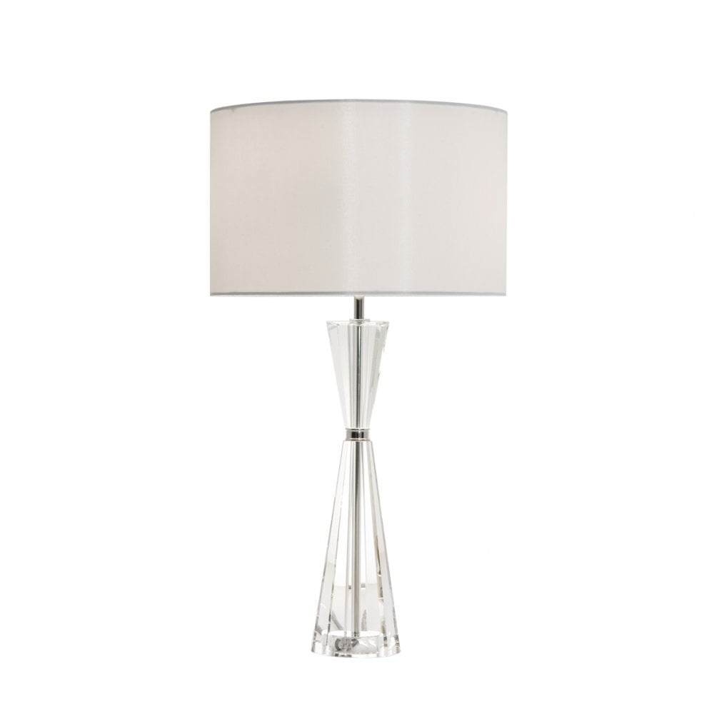 Risha 2lt Table Lamp Crystal & Polished Nickel C/W Shade