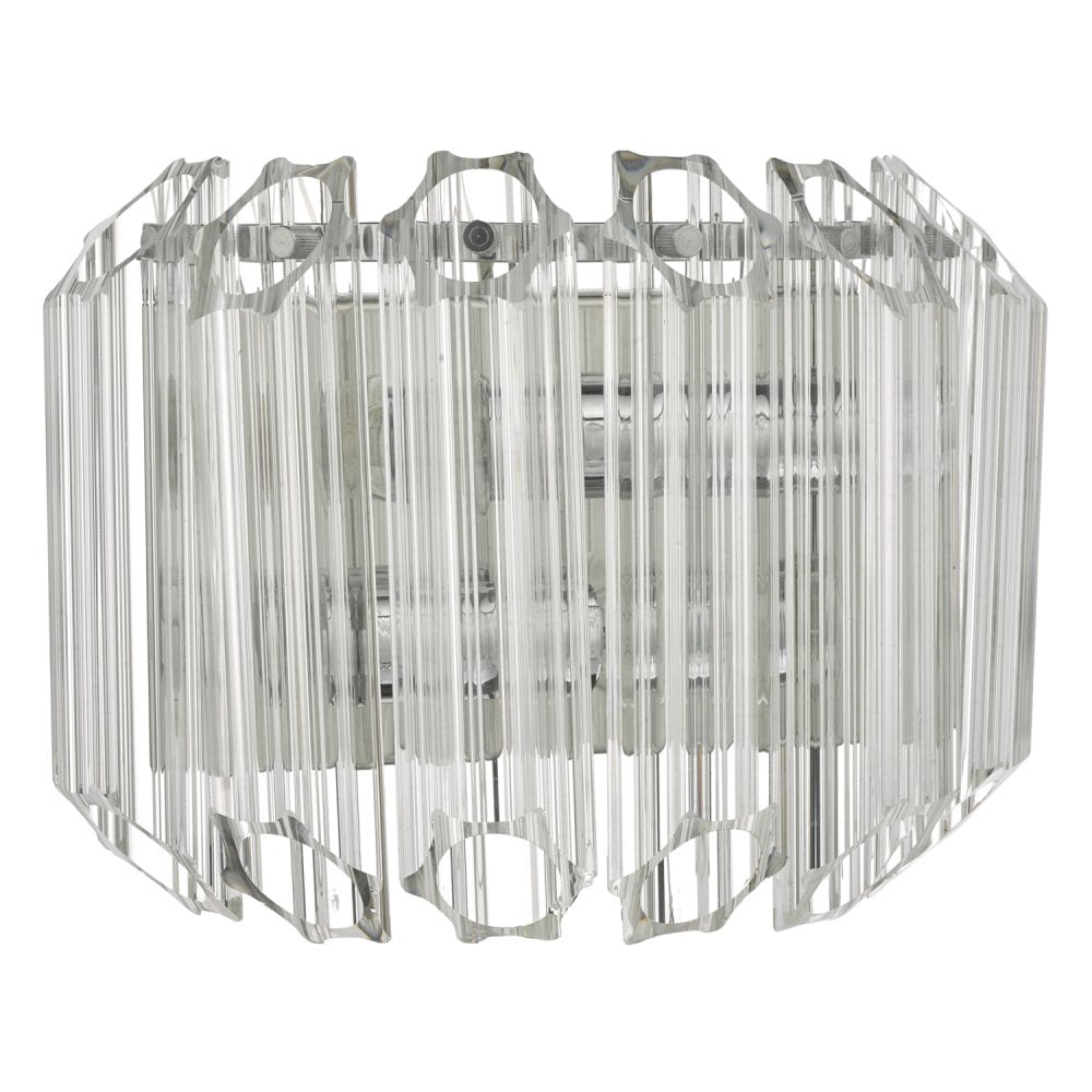 Tuvalu 2lt Wall Light Glass & Polished Chrome