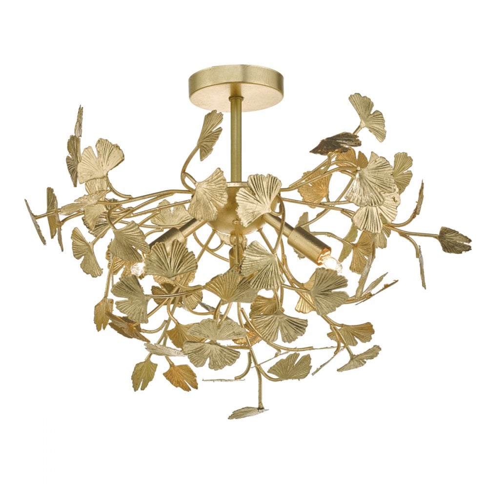 Yadira 4 Light Semi Flush Gold Effect