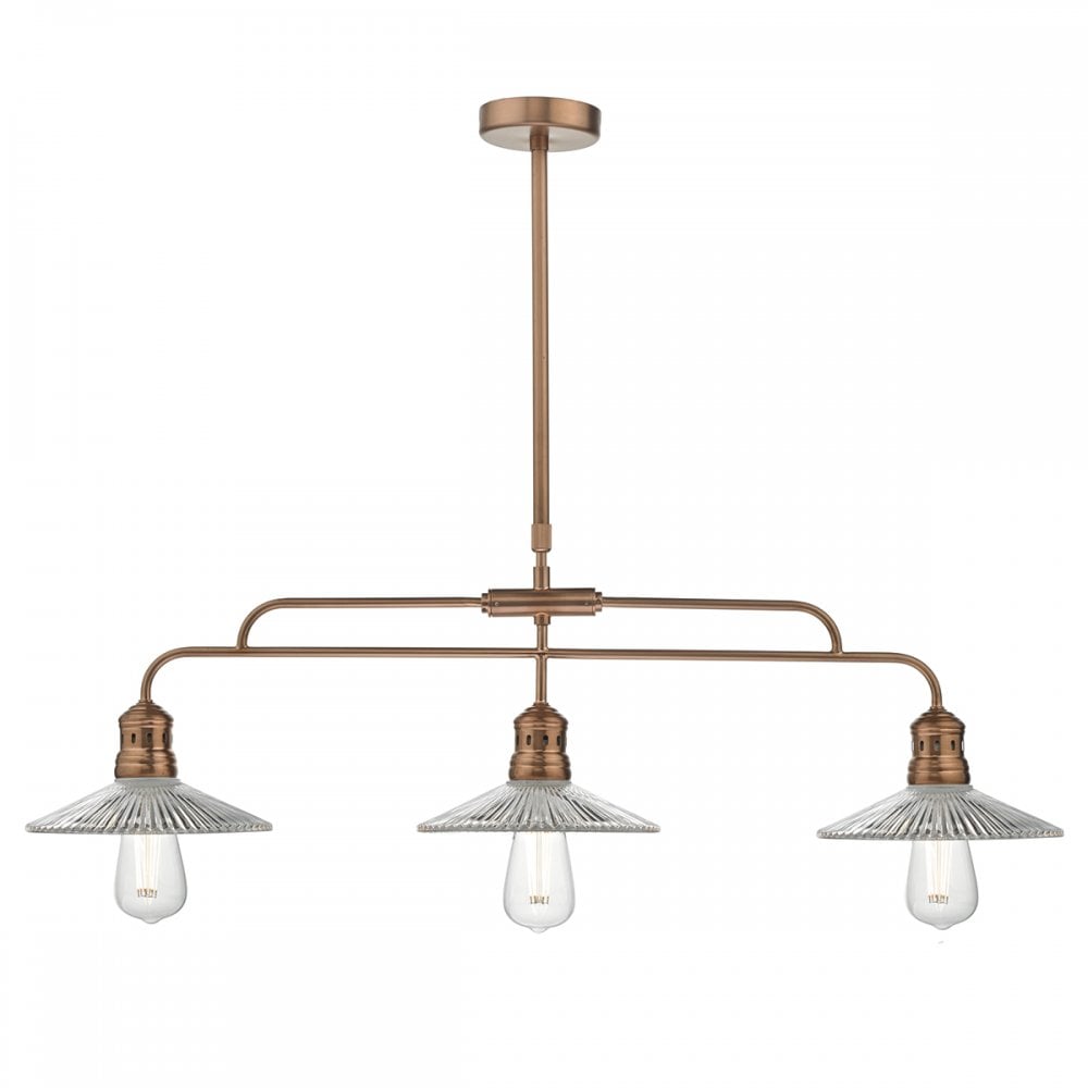 Adeline Bar Pendant Brushed Copper & Glass