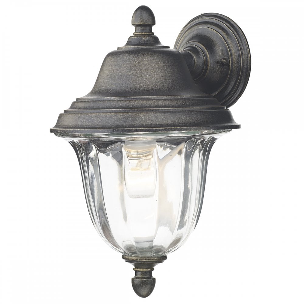 Aldgate Wall Light Outdoor Black Gold IP44