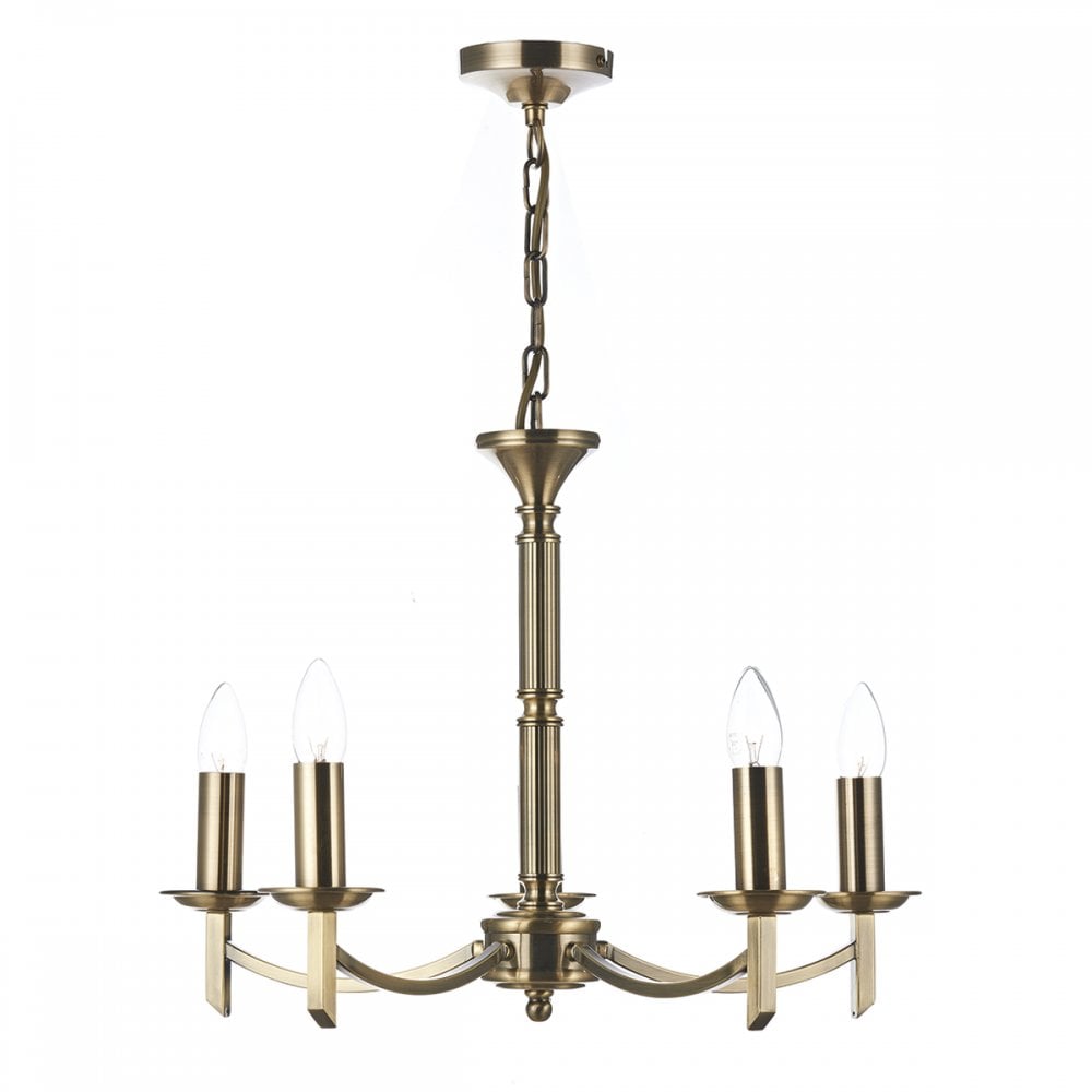 Ambassador 5 Light Dual Mount Pendant Antique Brass