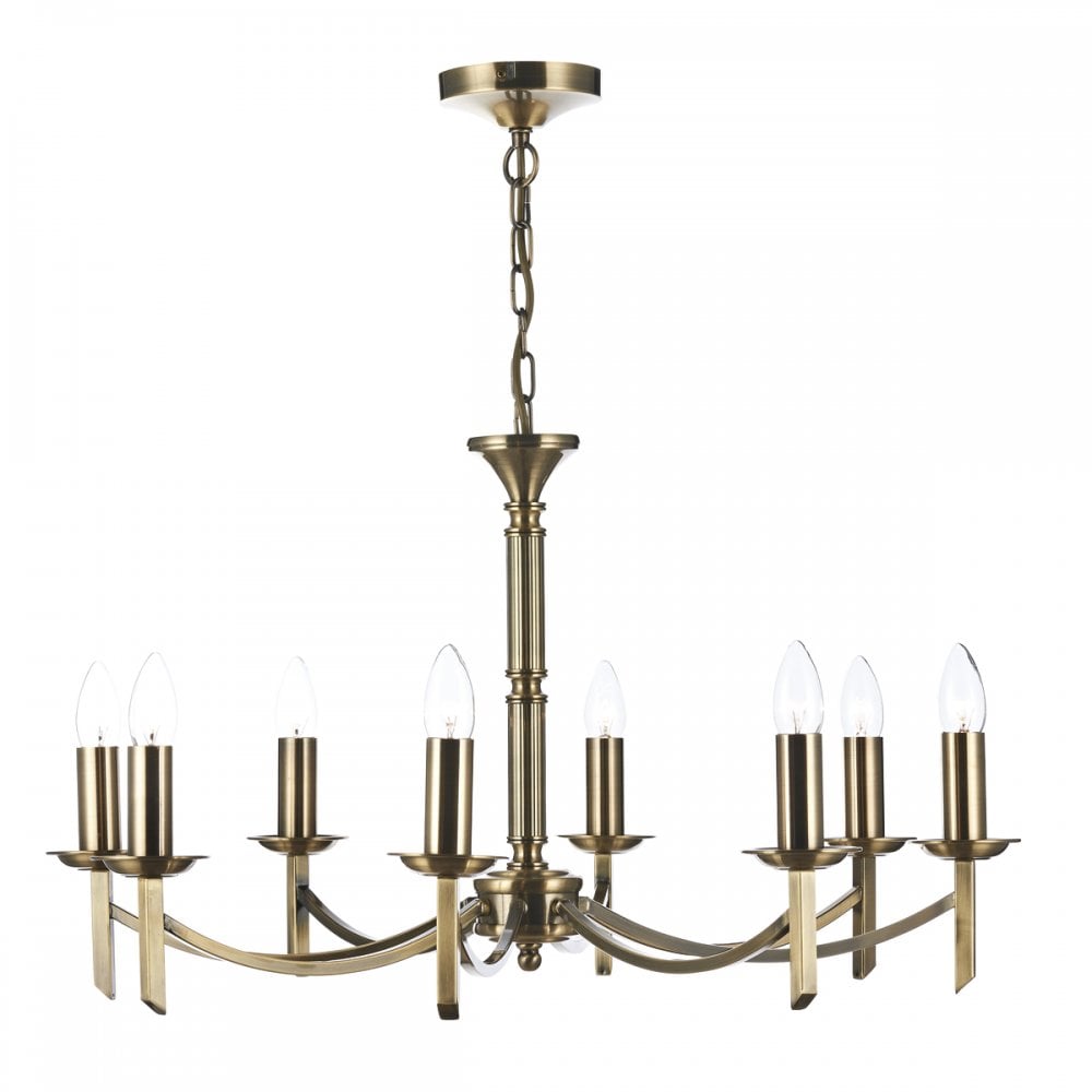 Ambassador 8 Light Dual Mount Pendant Antique Brass