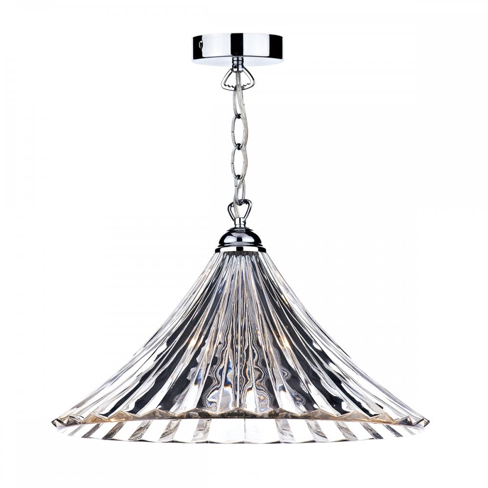 Ardeche 1 Light Large Pendant Clear Glass/Polished Chrome Finish