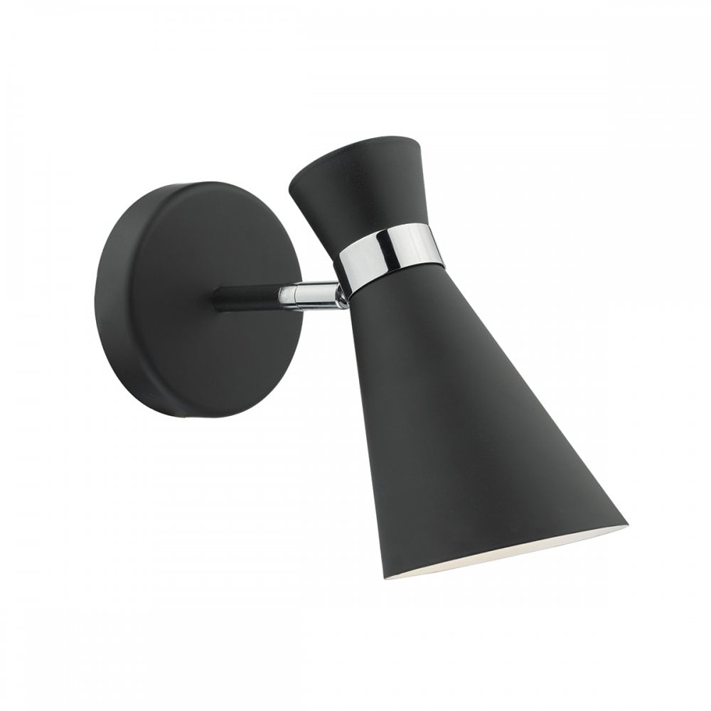 Ashworth Wall Light Matt Black & Polished Chrome