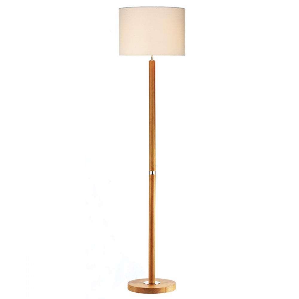 Avenue Floor Lamp Lt Wood complete with Shade AVE1643