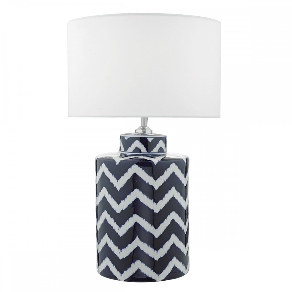 Caelan Table Lamp Blue & White Base Only