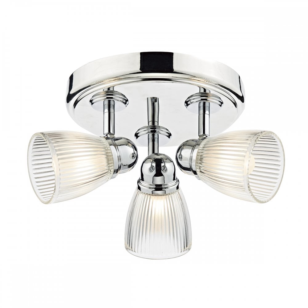 Cedric 3 Light Round Plate Spot Polished Chrome IP44