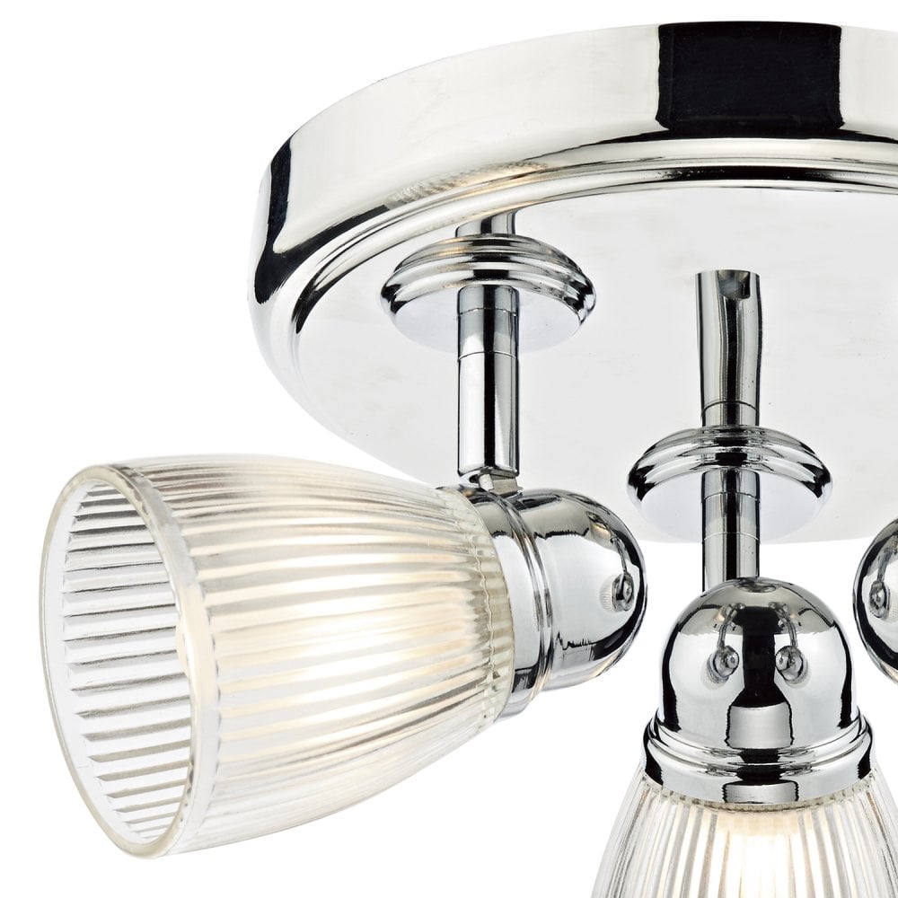 Cedric 3 Light Round Plate Spot Polished Chrome IP44