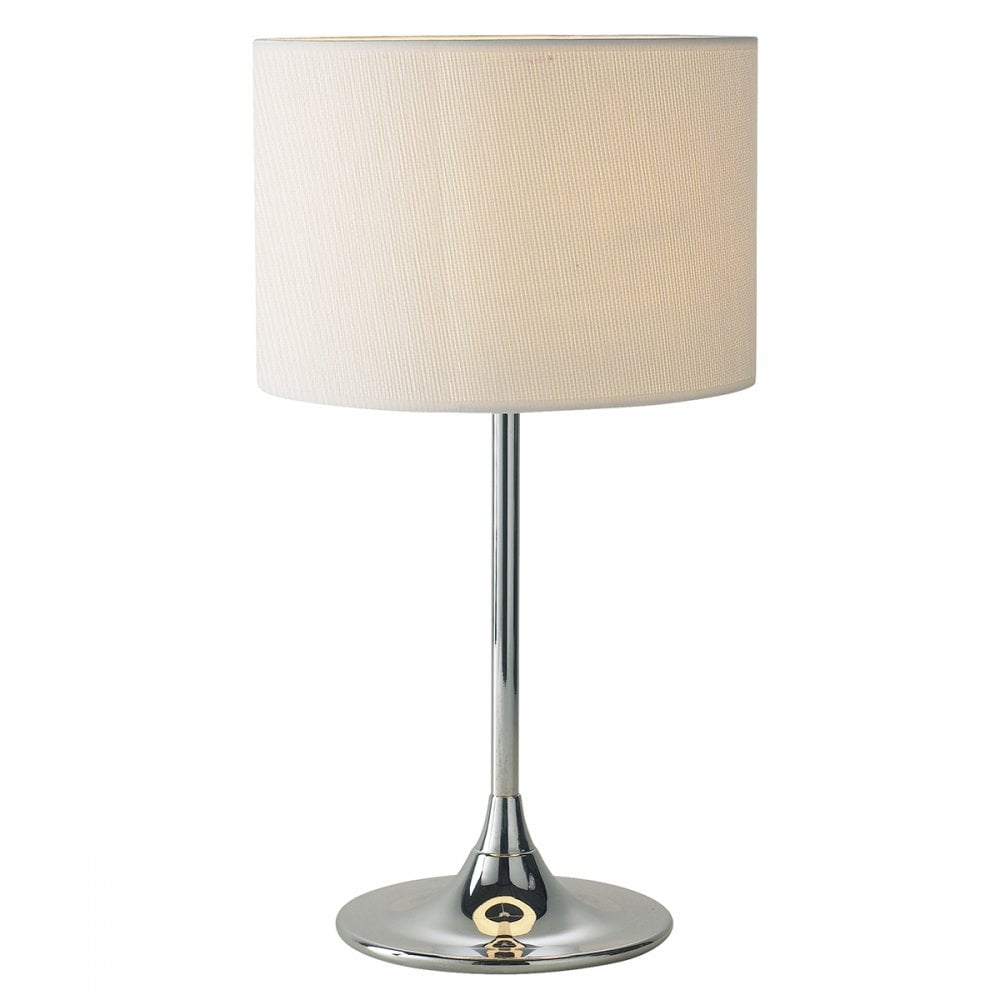 Delta Table Lamp Chrome complete with Ivory Woven Shade