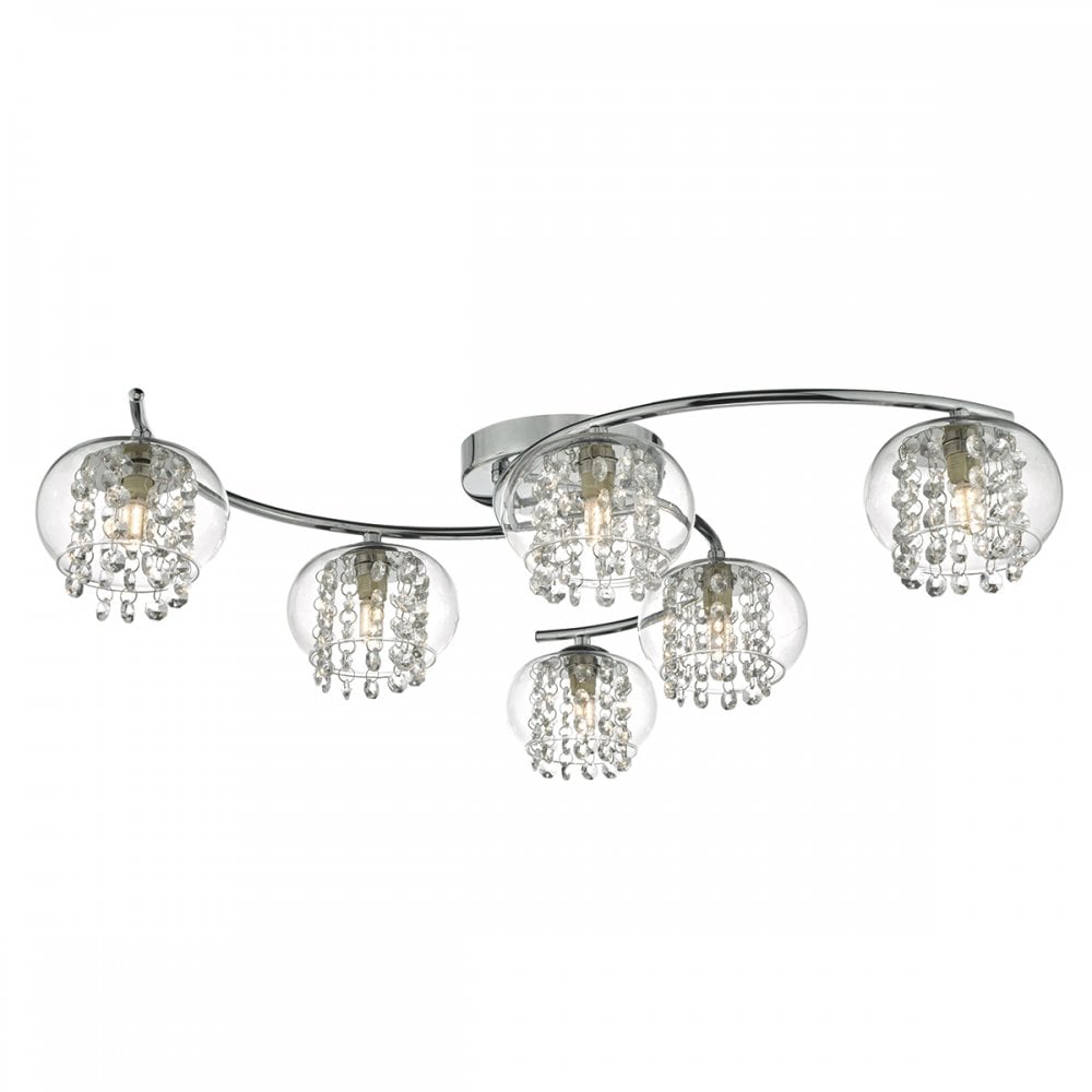 Elma 6lt Semi Flush Polished Chrome & Crystal