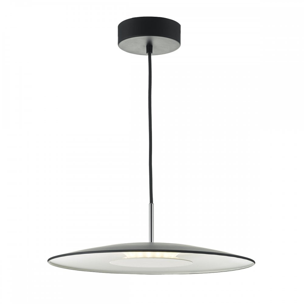 Enoch Pendant LED Black & Satin Chrome