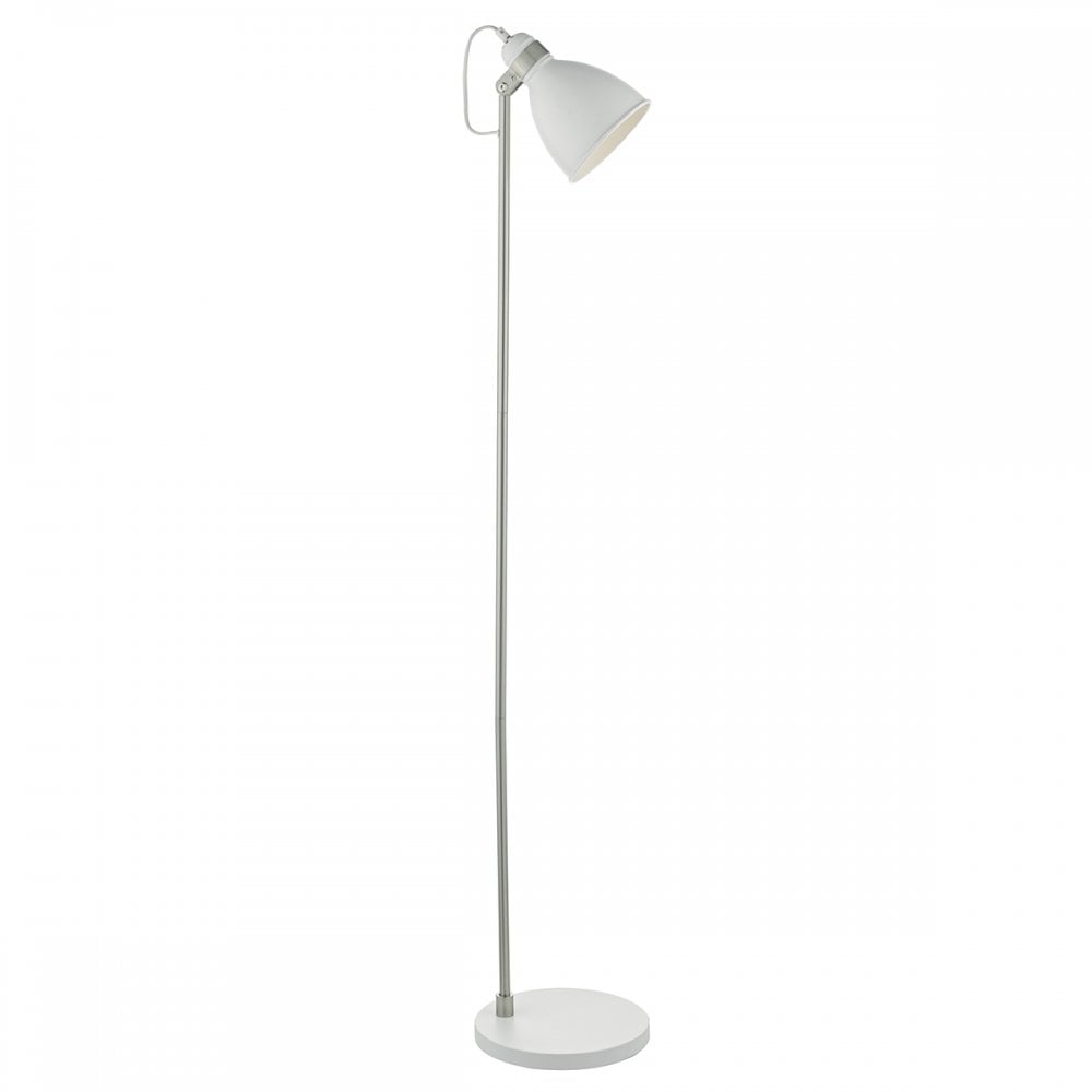 Frederick Floor Lamp White & Satin Chrome