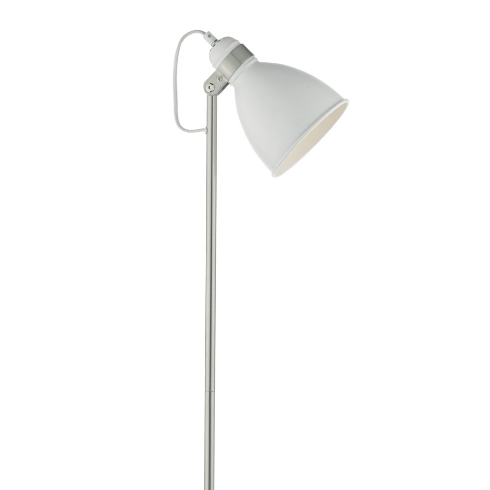 Frederick Floor Lamp White & Satin Chrome