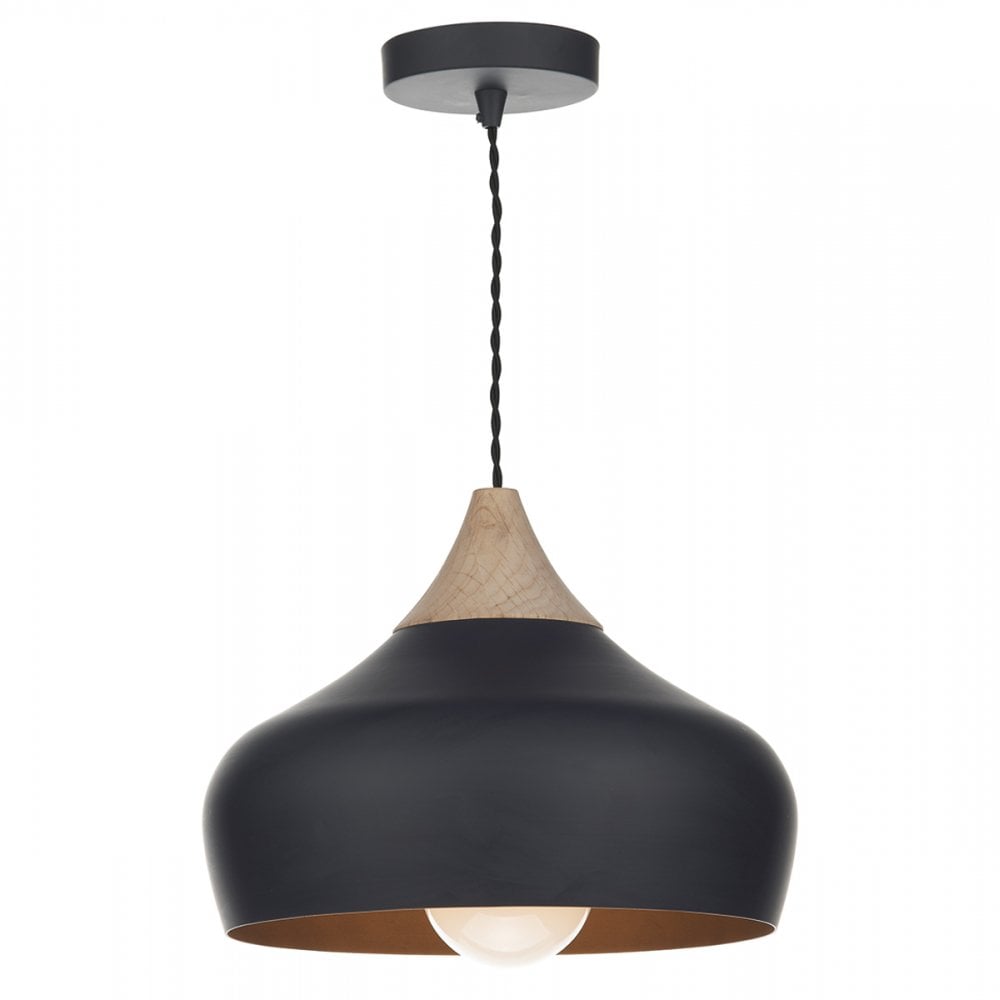 Gaucho 1 Light Pendant Black