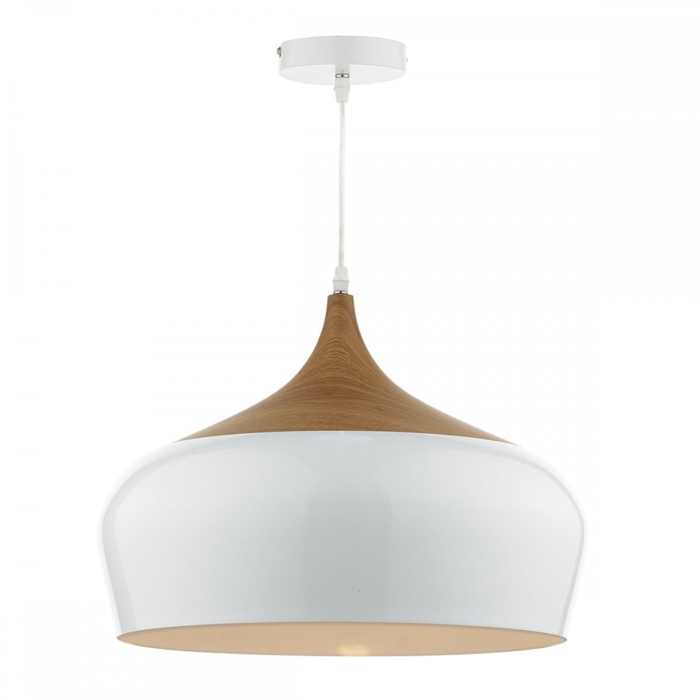 Gaucho 1 Light Pendant White Large