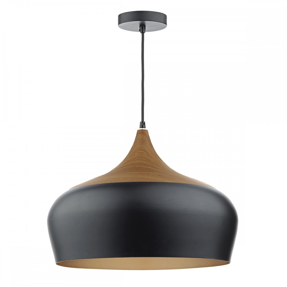 Gaucho 1 Light Pendant Black Large