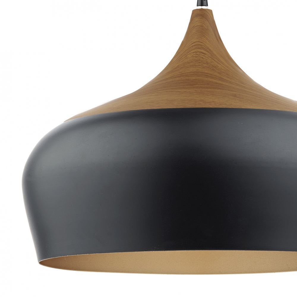 Gaucho 1 Light Pendant Black Large