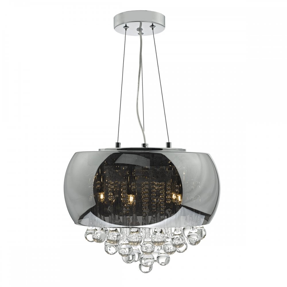 Giselle 5lt Pendant Smoked & Clear Glass