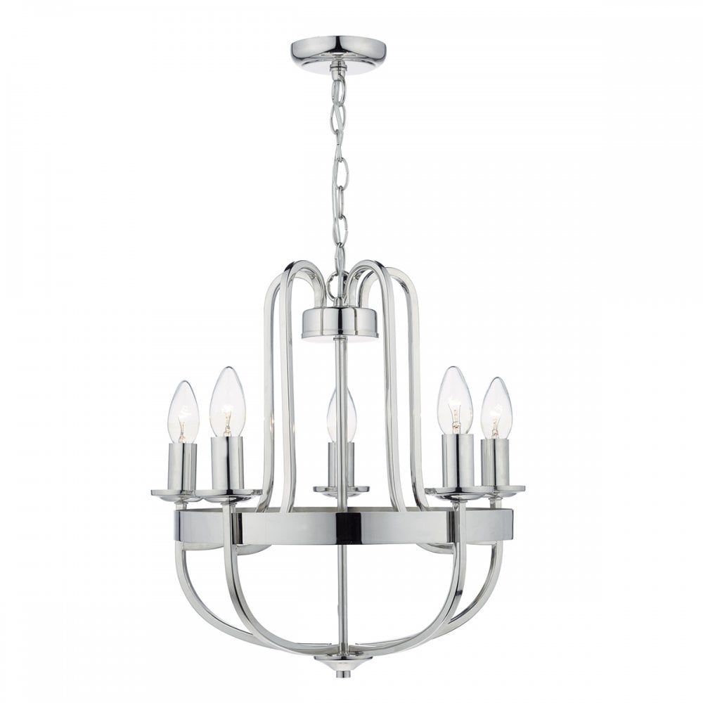 Heythrope 5 Light Pendant Polished Nickel