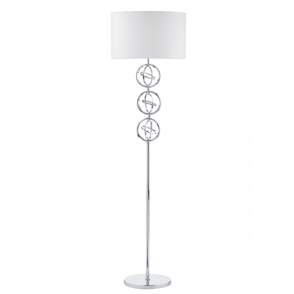 Innsbruck Floor Lamp Polished Chrome c/w Ivory Shade