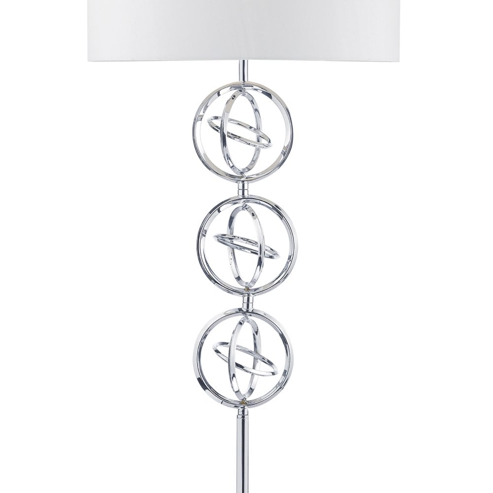 Innsbruck Floor Lamp Polished Chrome c/w Ivory Shade