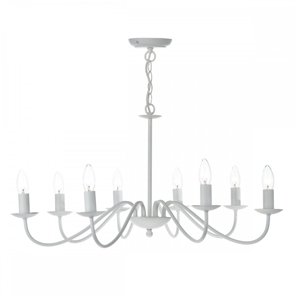 Irwin 8 Light Pendant Dual Mount White