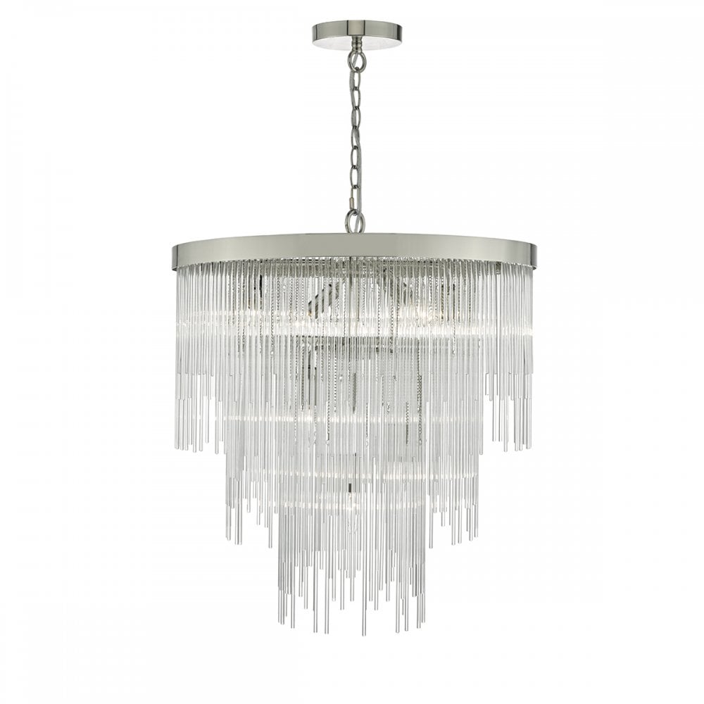 Isla 7lt Pendant Polished Chrome & Clear Glass Rods