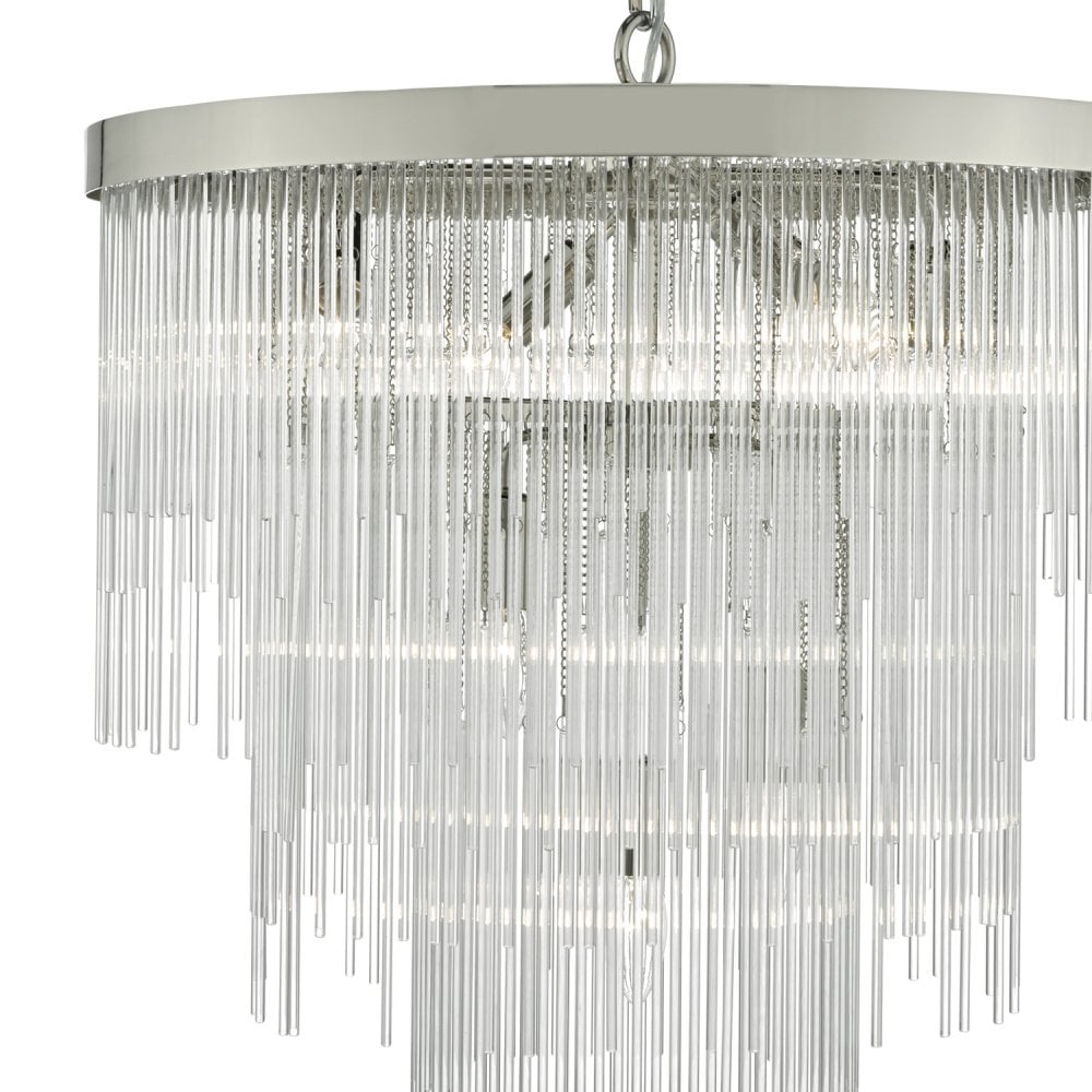 Isla 7lt Pendant Polished Chrome & Clear Glass Rods