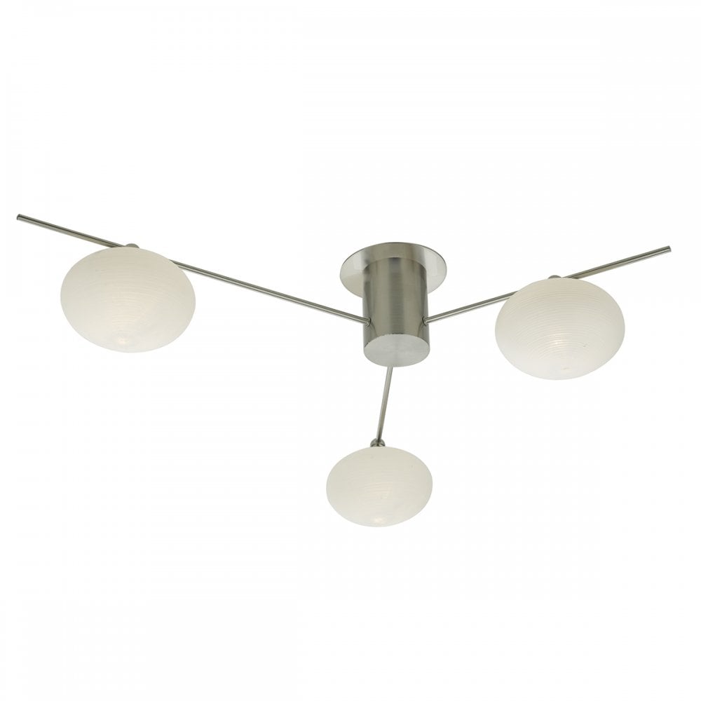 Jasper 3 Light Semi Flush Satin Nickel