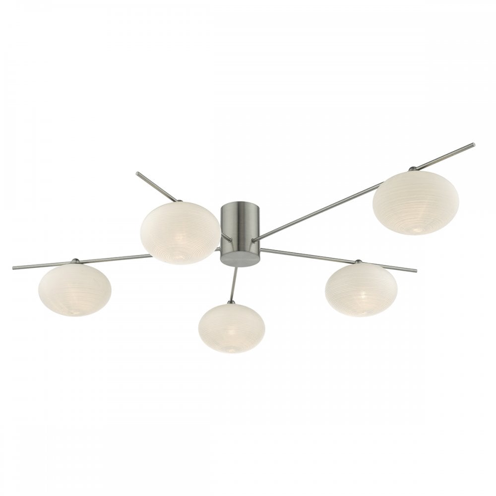 Jasper 5 Light Semi Flush Satin Nickel