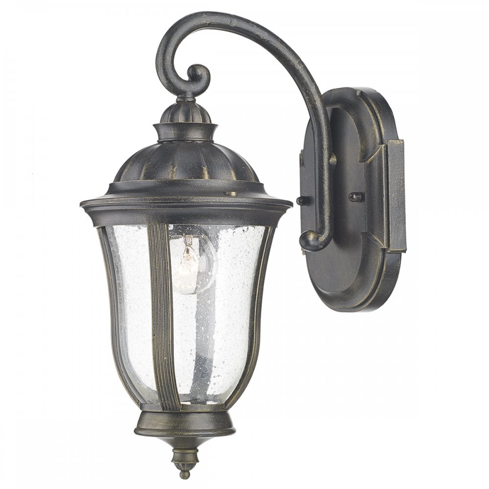 Johnson Wall Bracket Lantern Black Gold IP44