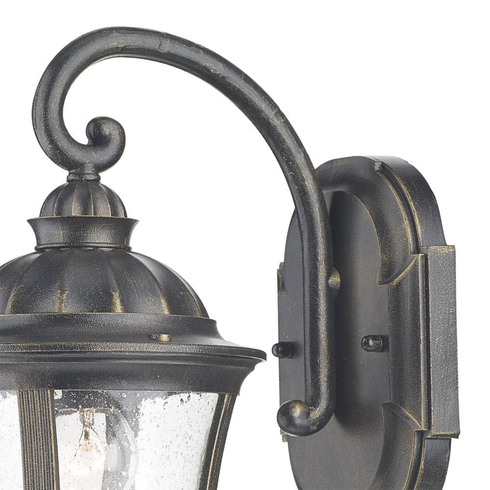 Johnson Wall Bracket Lantern Black Gold IP44