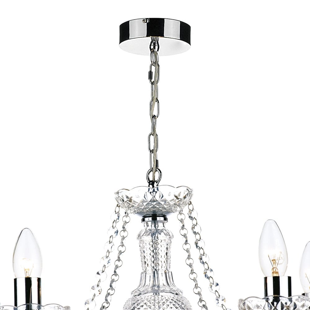 Katie 5 Light Chandelier Polished Chrome Acrylic Glass