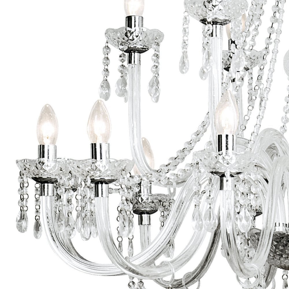 Katie 18 Light Chandelier Dual Mount Acrylic Glass