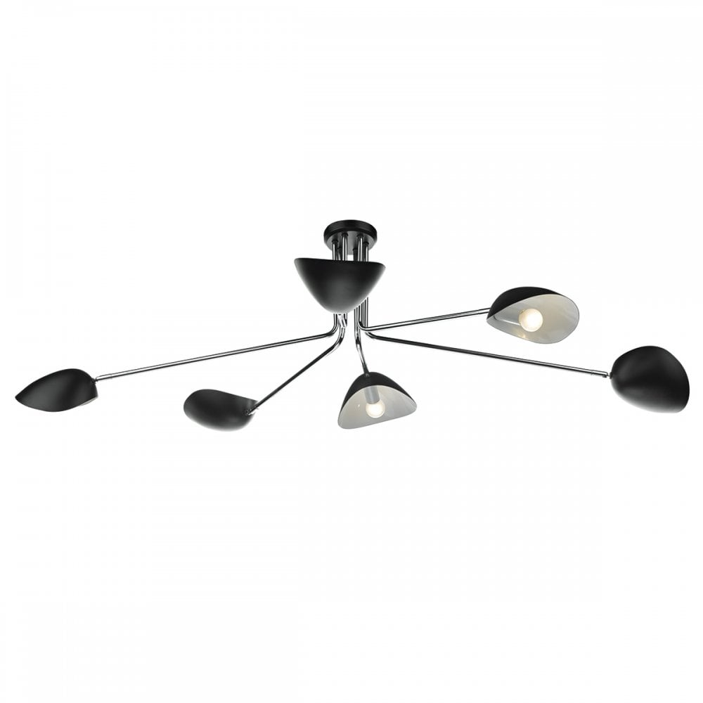 Krug 6lt Semi Flush Black & Polished Chrome