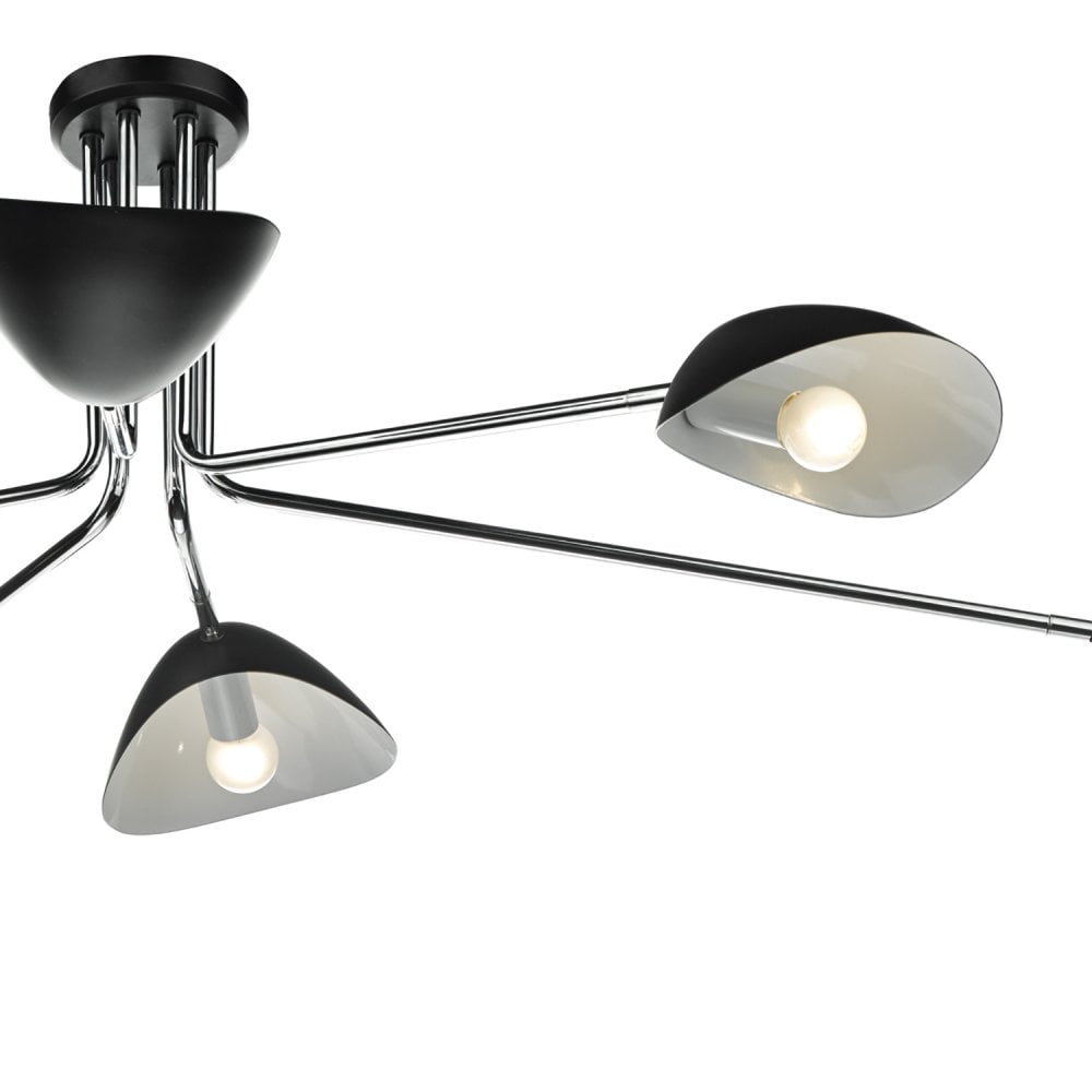 Krug 6lt Semi Flush Black & Polished Chrome