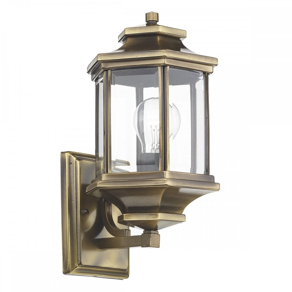 Ladbroke Lantern Antique Brass Complete with Bevelled Glass IP44