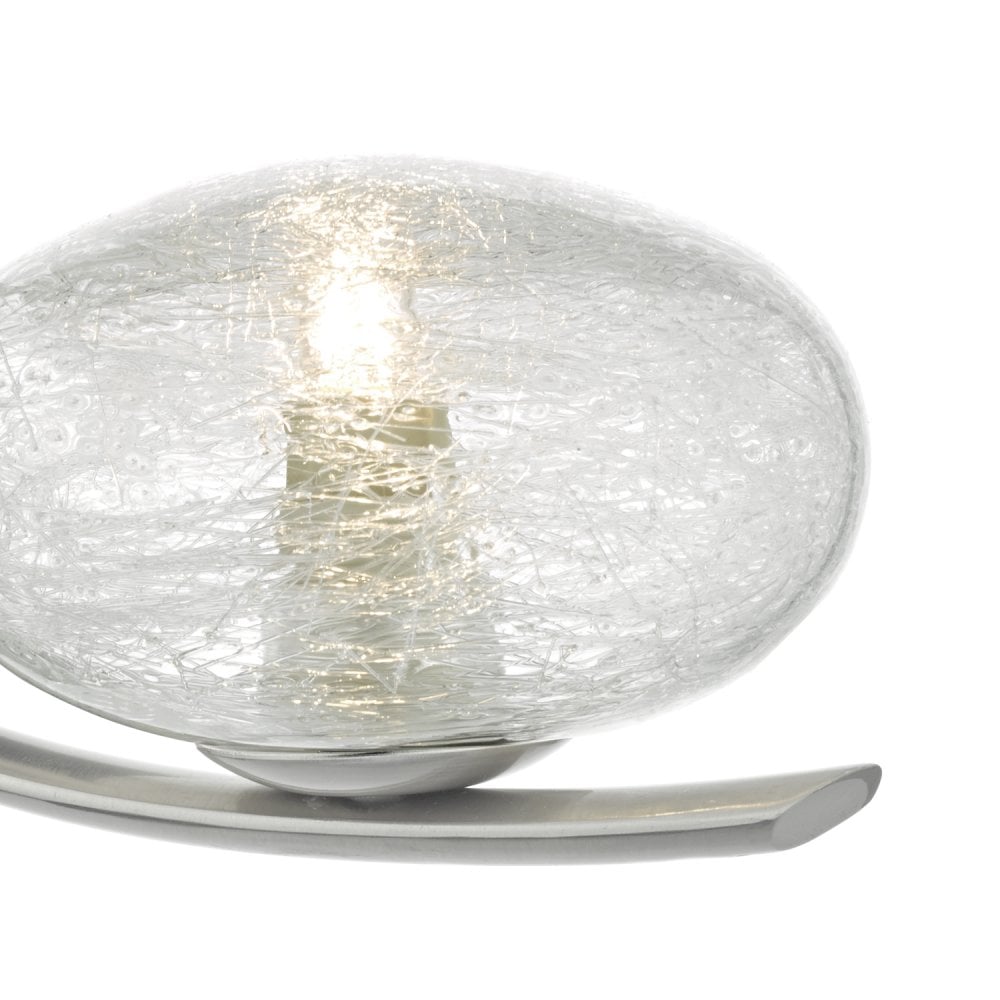 Leighton 1lt Wall Light Satin Chrome & Sugar Cane Glass