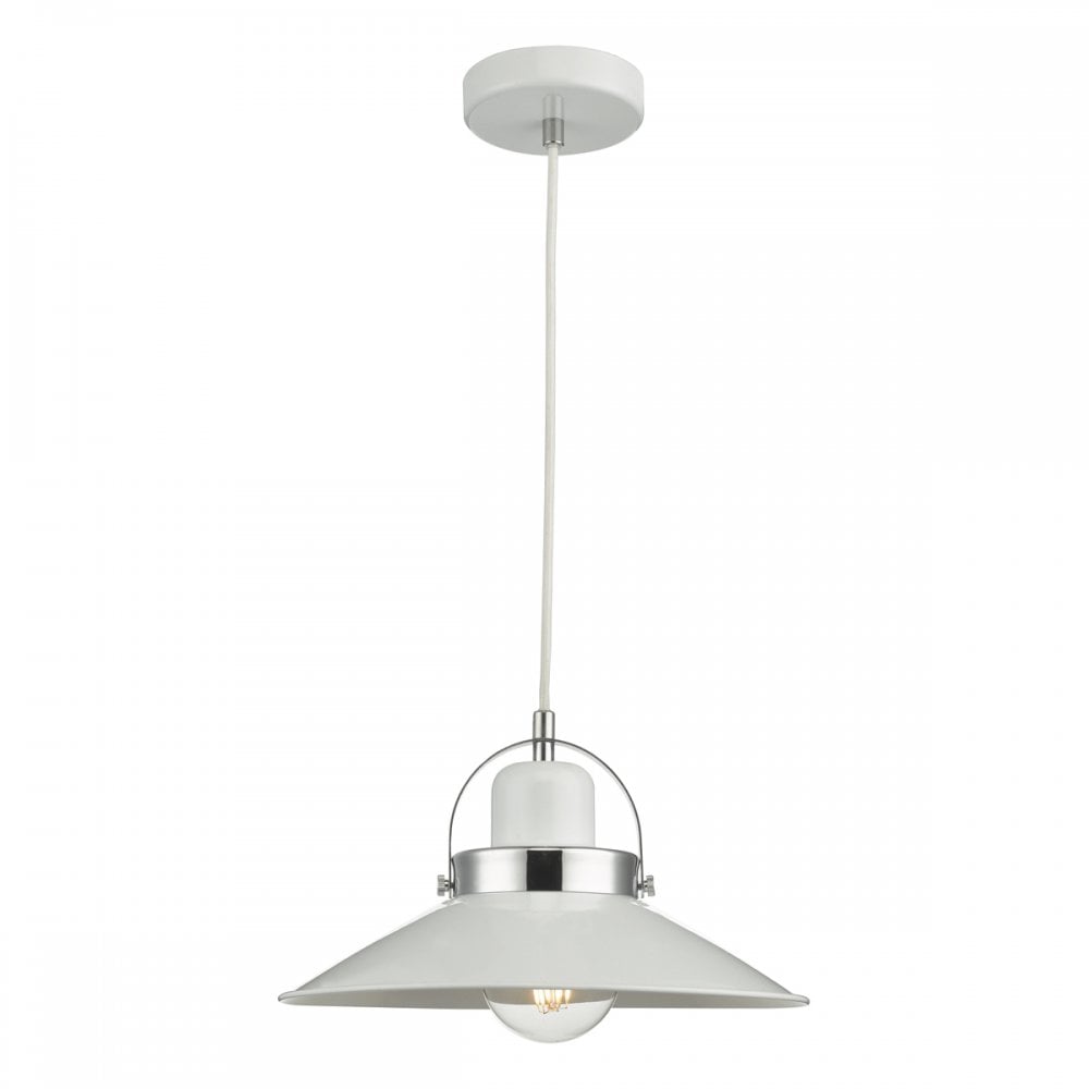 Liden 1Lt Pendant White and Polished Chrome