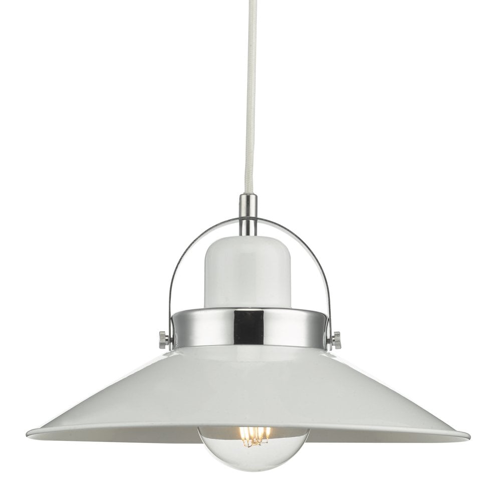 Liden 1Lt Pendant White and Polished Chrome