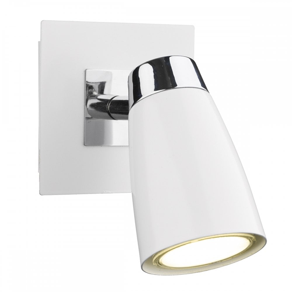 Loft 1 Light Low Energy Spot Switch Polished Chrome & Matt White