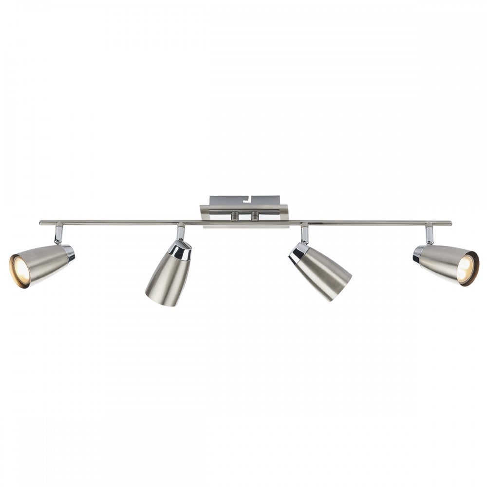 Loft 4 Light Low Energy Bar Satin Chrome/ Polished Chrome