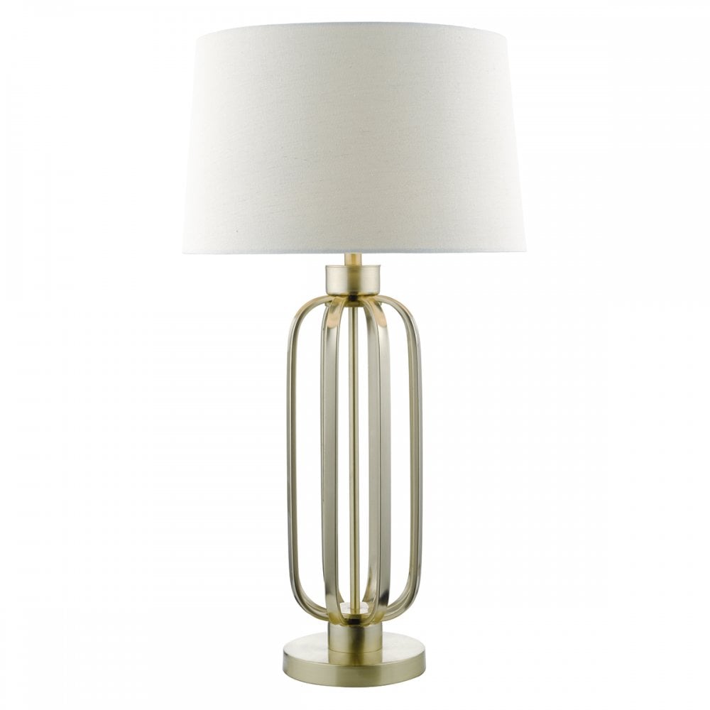 Lucie Table Lamp Satin Brass complete with Shade