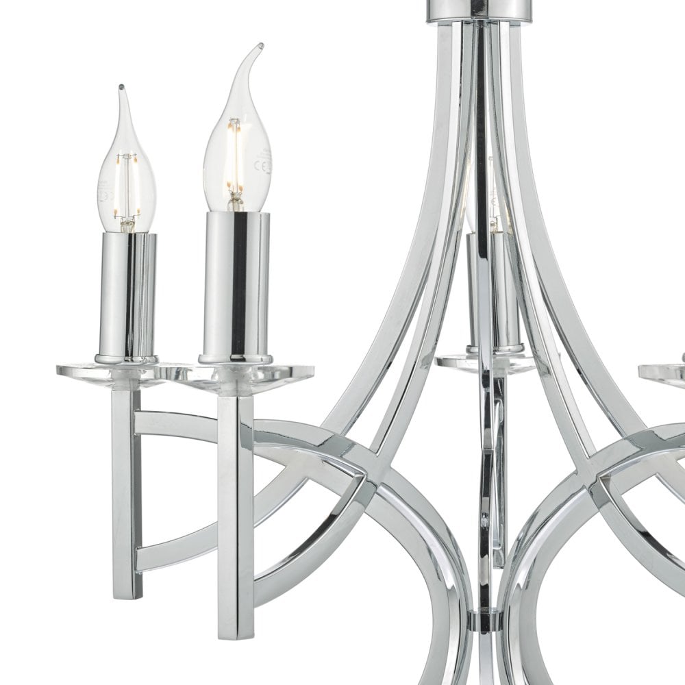 Lyon 5 Light Pendant Polished Chrome & Crystal